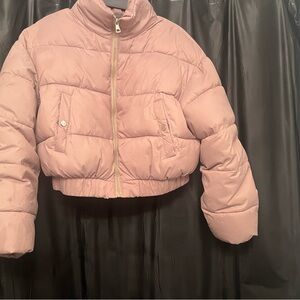 Cropped Neutral Puffer Jacket